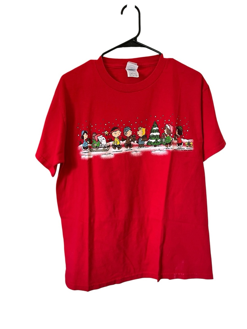 Peanuts Red Short Sleeve Holiday Crewneck Tee